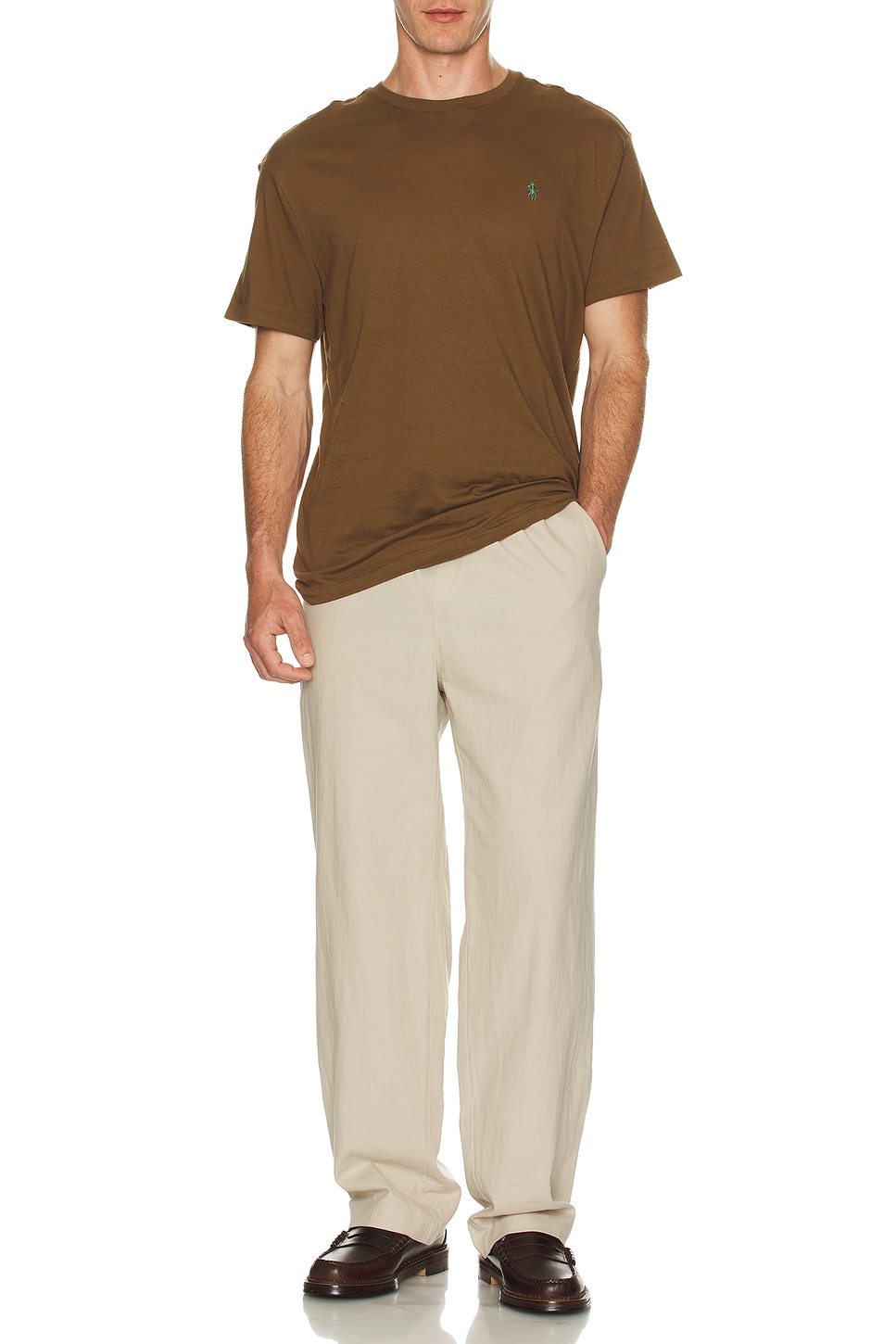 Image 1 of Polo Ralph Lauren Crewneck T-Shirt in Nature Brown