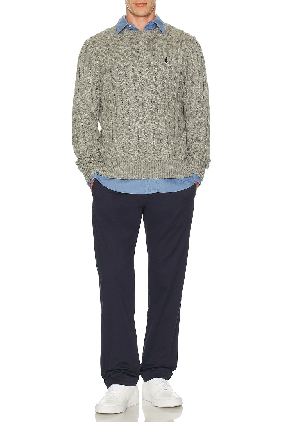 Image 1 of Polo Ralph Lauren Long Sleeve Garment Dyed Oxford Sport Shirt in Bastille Blue