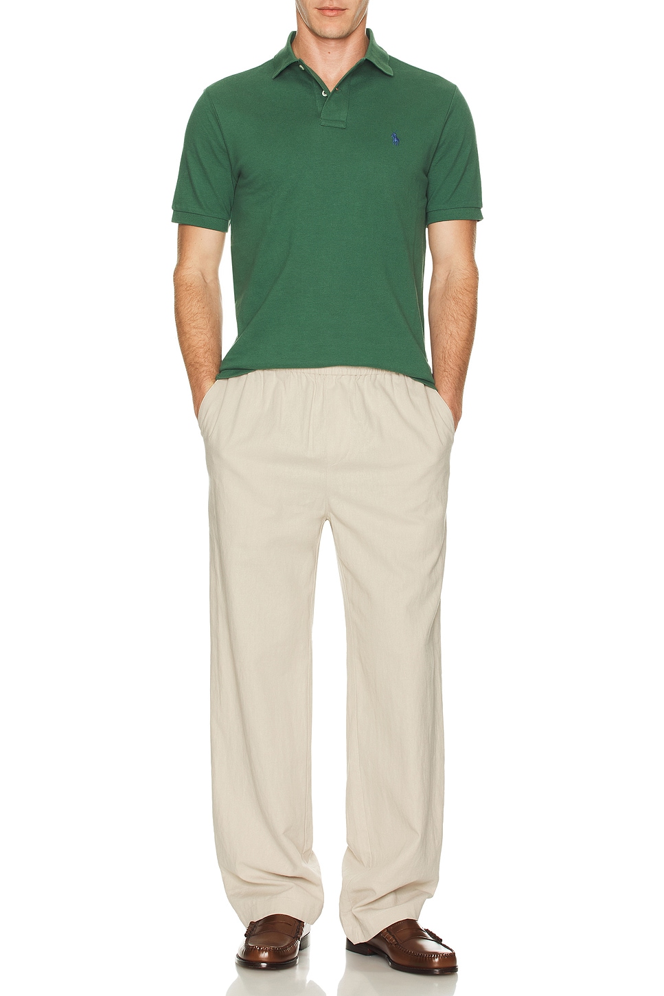 Image 1 of Polo Ralph Lauren Short Sleeve Mesh Polo in Washed Forest