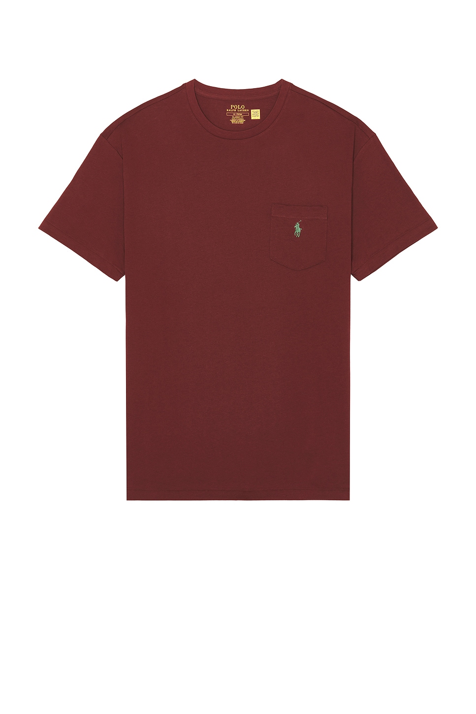 Image 1 of Polo Ralph Lauren Short Sleeve Crewneck Pocket T-Shirt in Red Wine