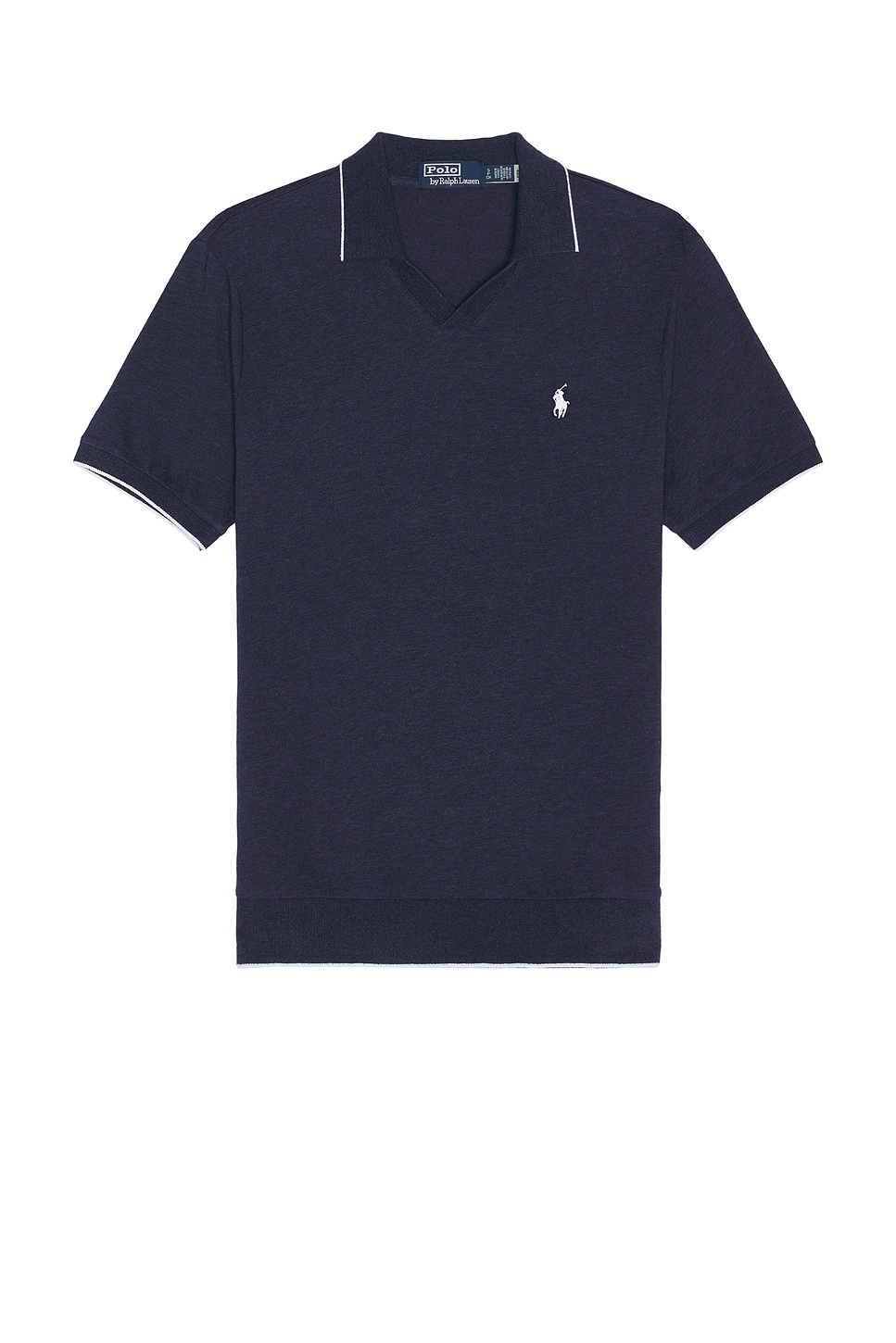 Image 1 of Polo Ralph Lauren Short Sleeve Johnny Collar Polo in Spring Navy Heather