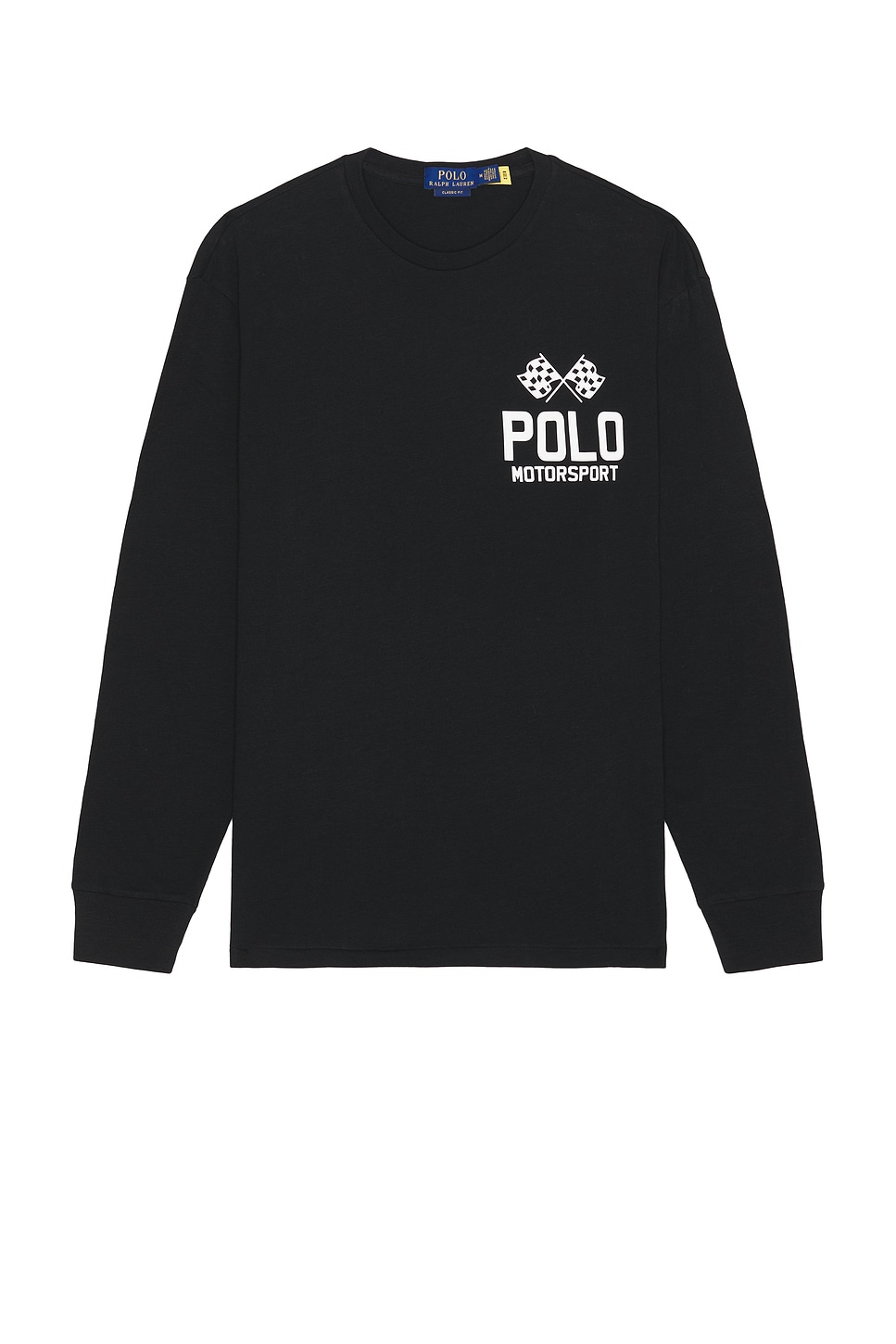 Image 1 of Polo Ralph Lauren Long Sleeve Motorsport Graphic T-Shirt in Polo Black