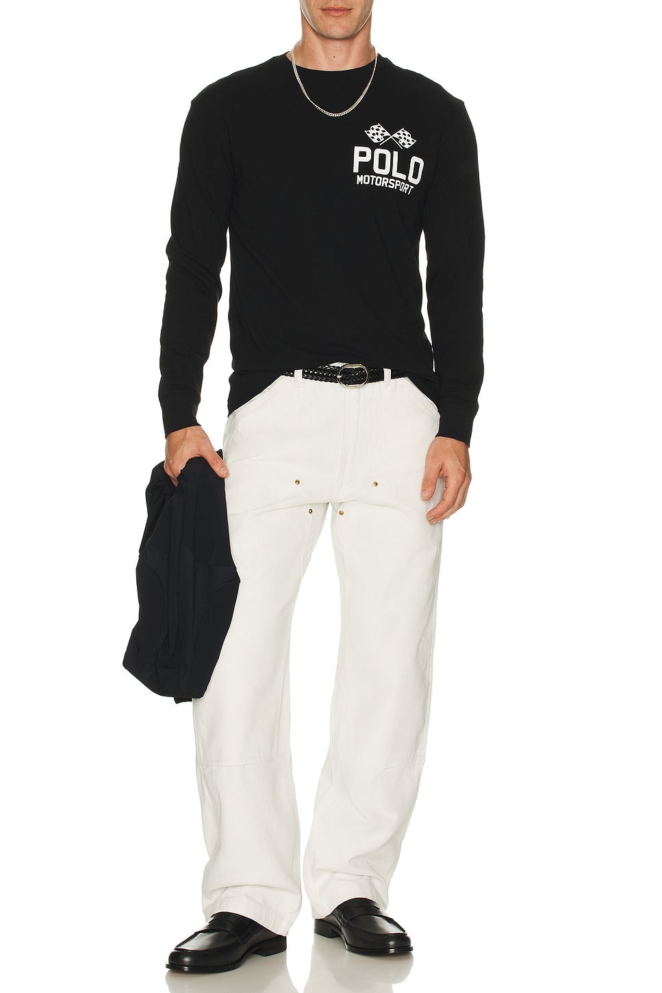 Image 1 of Polo Ralph Lauren Long Sleeve Motorsport Graphic T-Shirt in Polo Black
