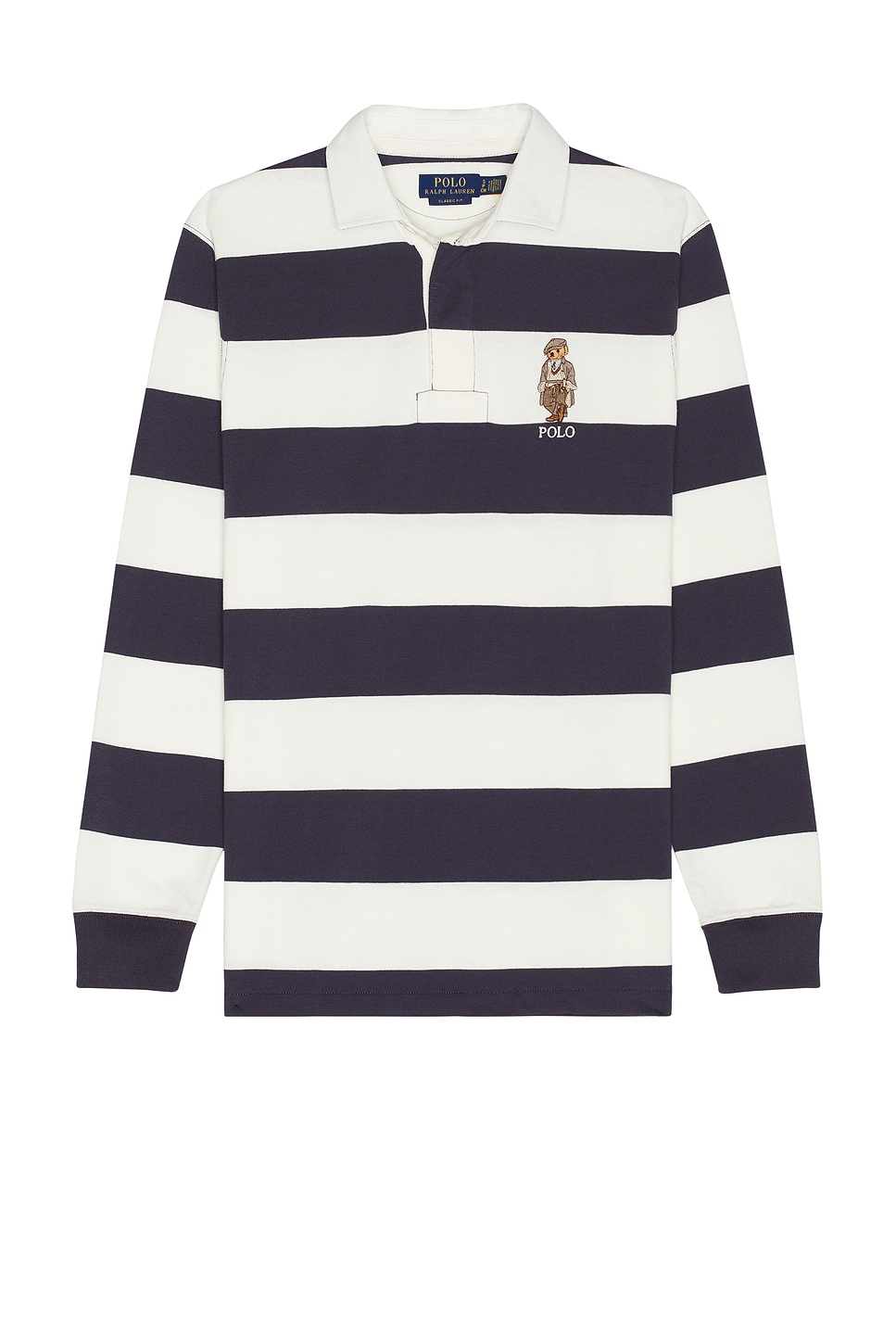 Polo Ralph Lauren Long Sleeve Novelty Heritage Bear Rugby Polo In White