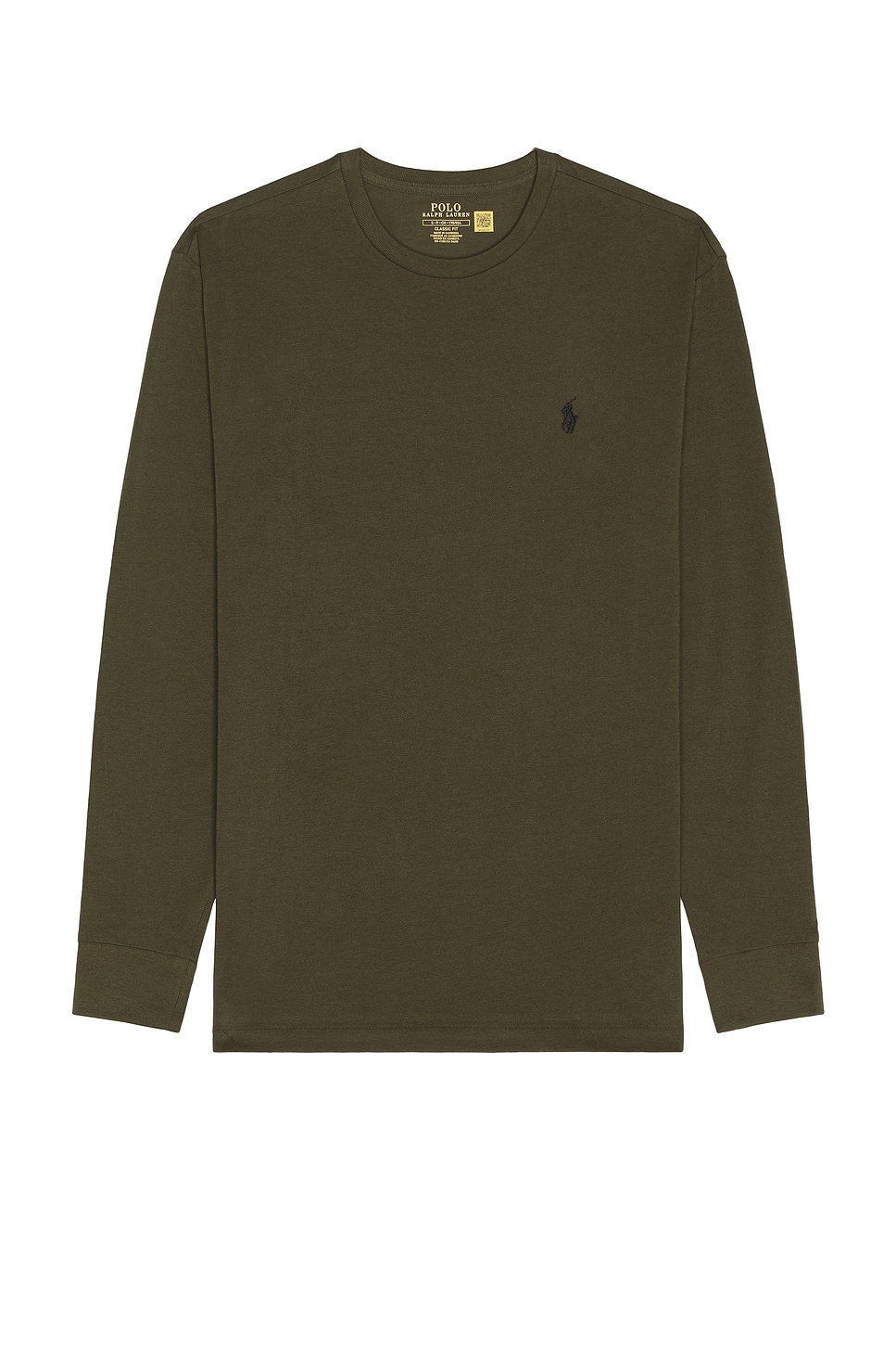 Image 1 of Polo Ralph Lauren Long Sleeve Crewneck T-Shirt in Olive