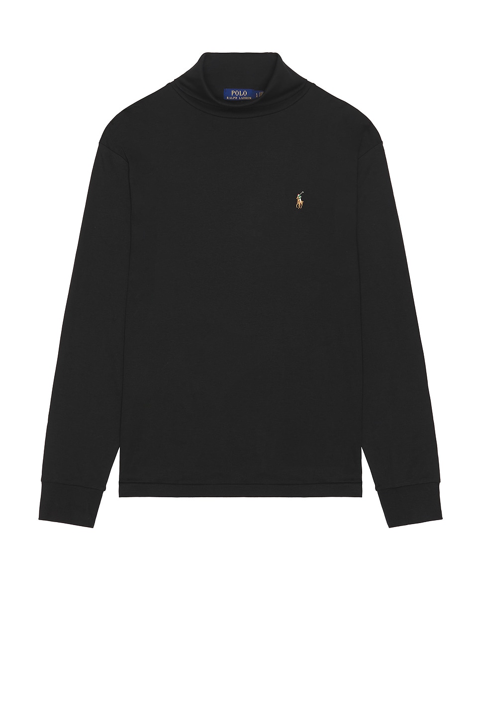 Image 1 of Polo Ralph Lauren Long Sleeve Soft Touch Turtleneck Pullover in Black