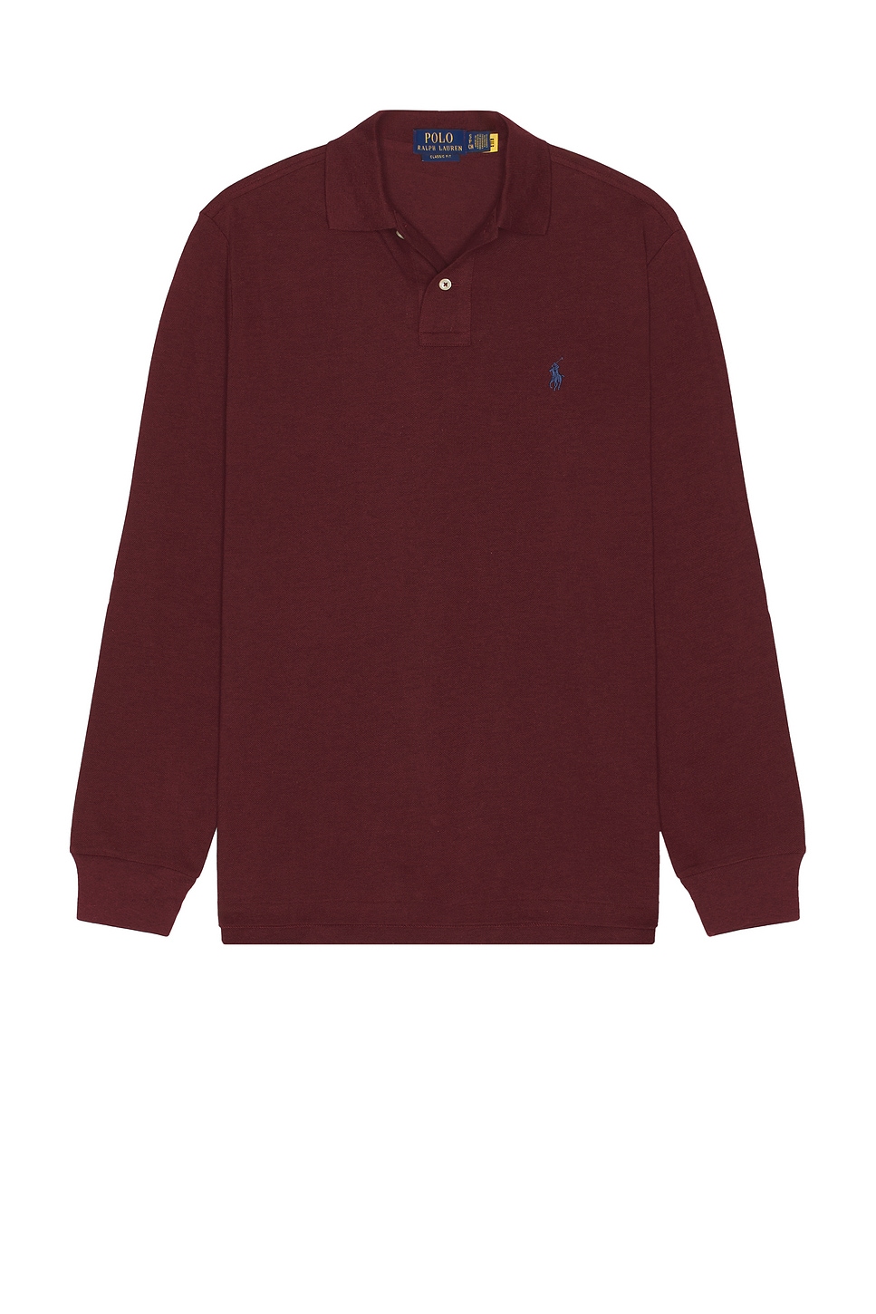 Image 1 of Polo Ralph Lauren Long Sleeve Mesh Polo in Wine Heather