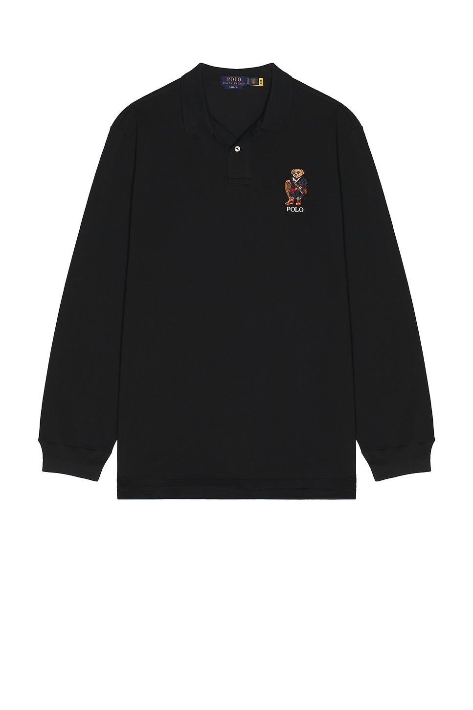Image 1 of Polo Ralph Lauren Long Sleeve Novelty Holiday Bear Polo in Black