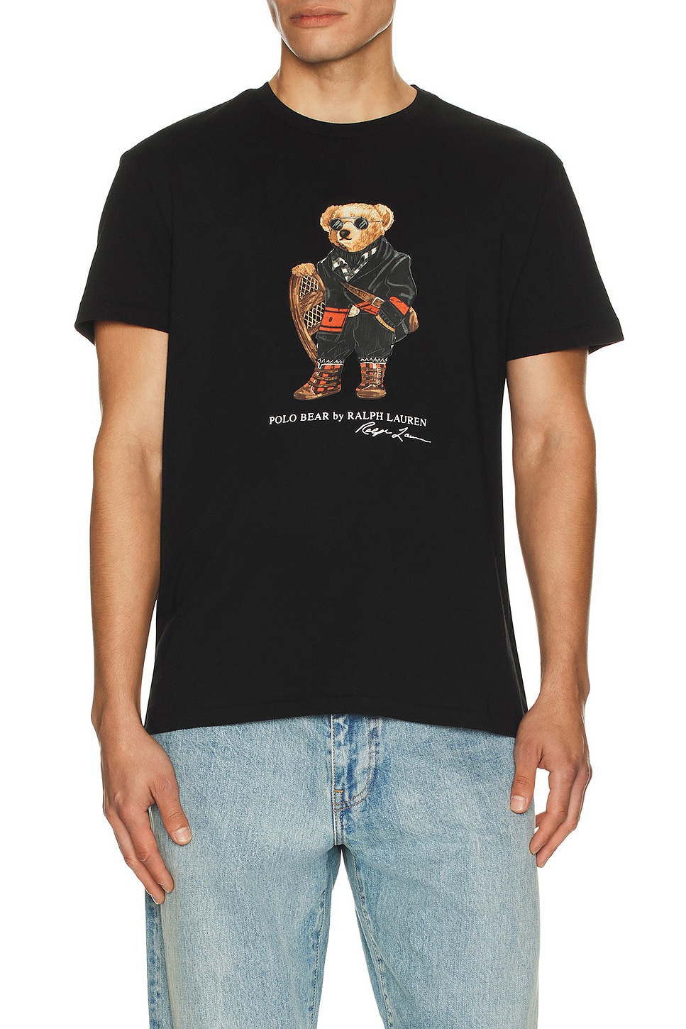 Image 1 of Polo Ralph Lauren Short Sleeve Graphic Polo Bear T-Shirt in Black