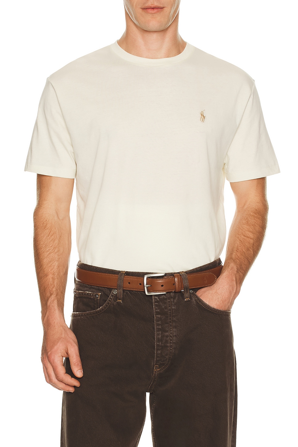 Image 1 of Polo Ralph Lauren Short Sleeve Crewneck T-Shirt in Parchment Cream