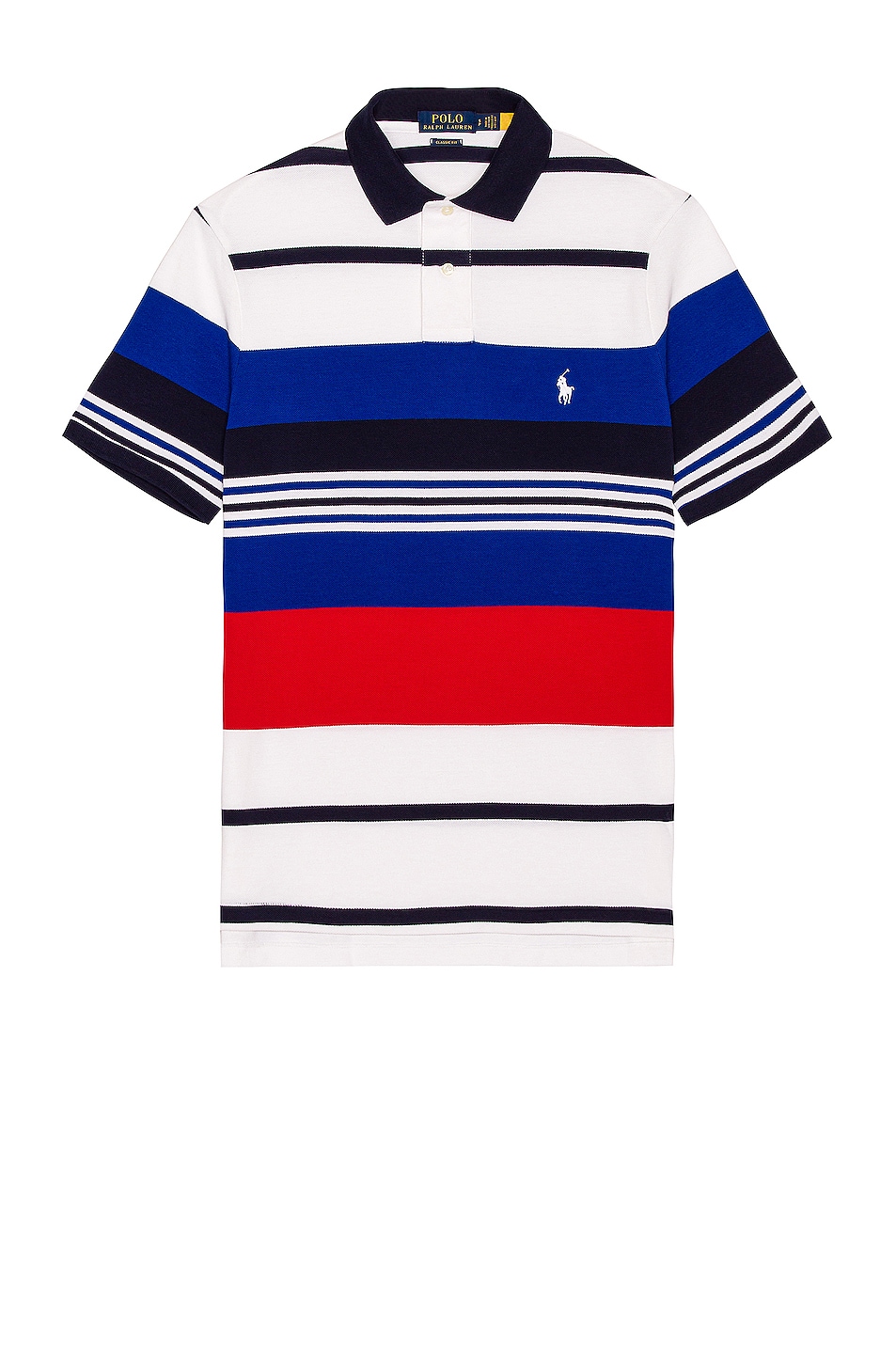 Image 1 of Polo Ralph Lauren Animated Mesh Classic Polo in White Multi