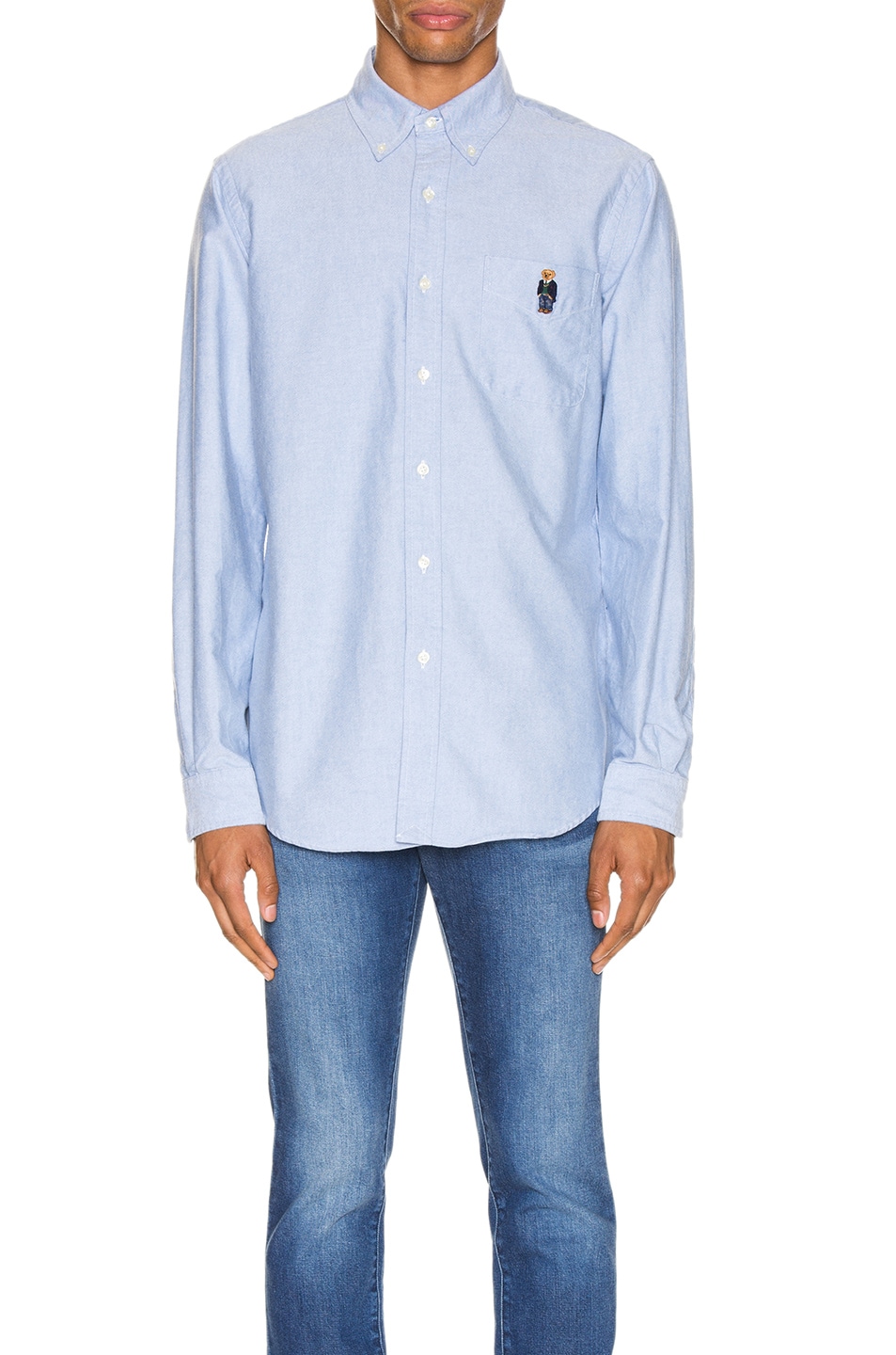Image 1 of Polo Ralph Lauren Long Sleeve Oxford Shirt in Blue Bear