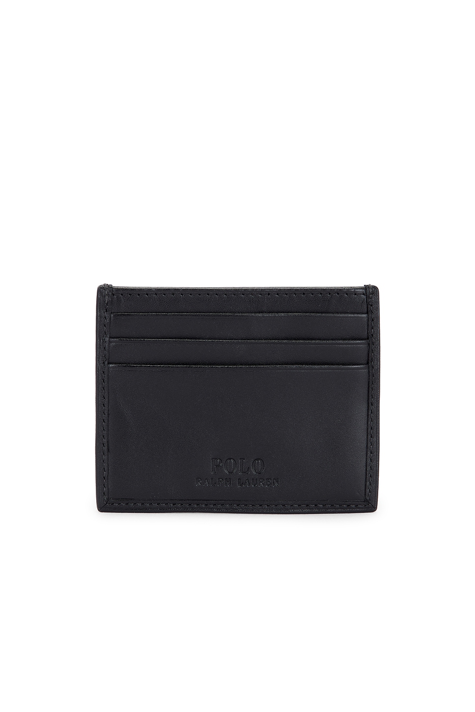 Polo Ralph Lauren Leather Holiday Bear Card Case In Black