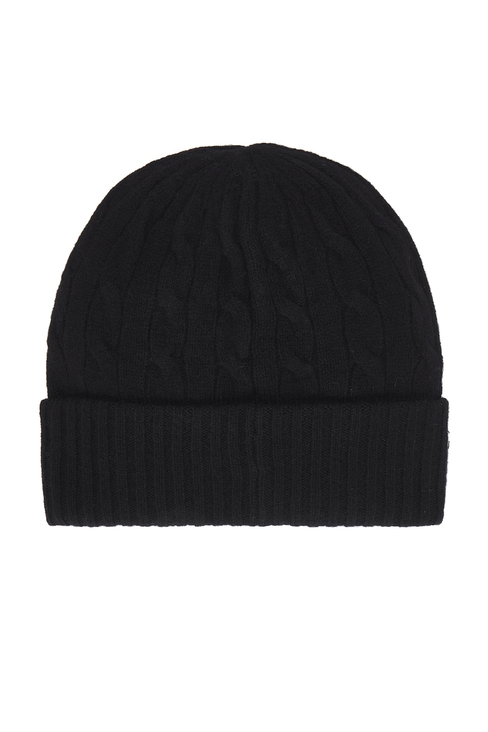 Shop Polo Ralph Lauren Cable Knit Beanie In Black