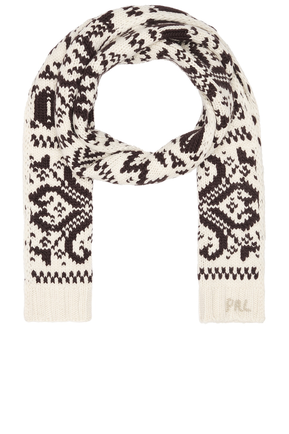 Polo Ralph Lauren Snowflake Scarf In Cream & Brown