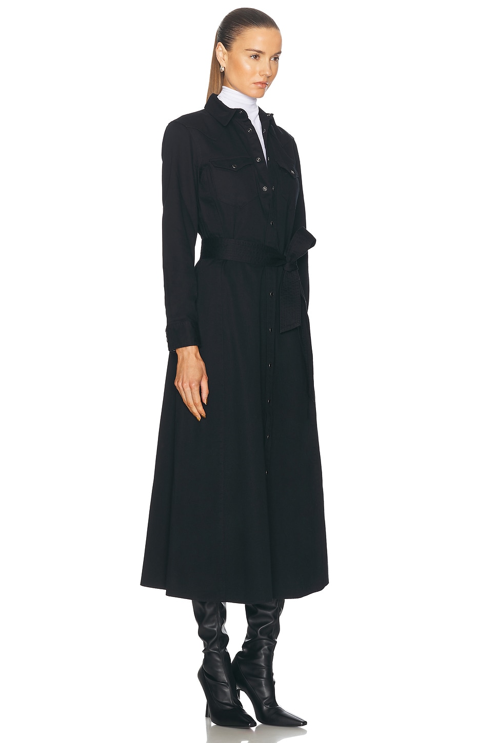 Shop Polo Ralph Lauren Long Sleeve Dress In Polo Black