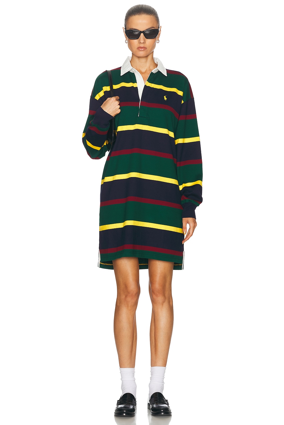 Image 1 of Polo Ralph Lauren Long Sleeve Dress in Hunter Green Multi