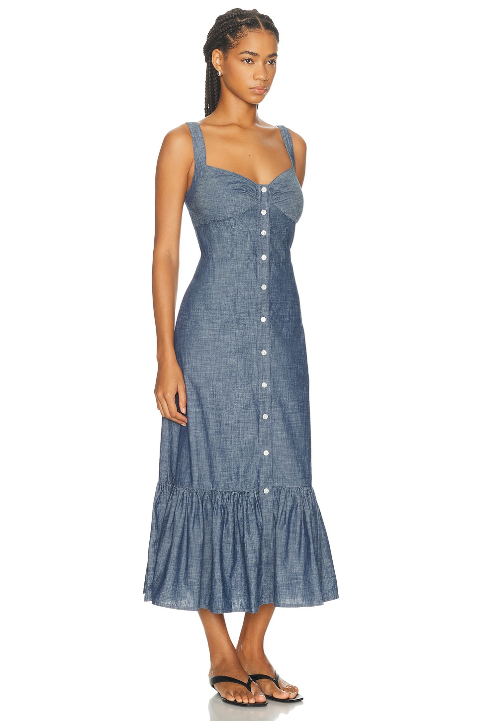 Polo Ralph Lauren Cotton Chambray Maxi Dress In Blue
