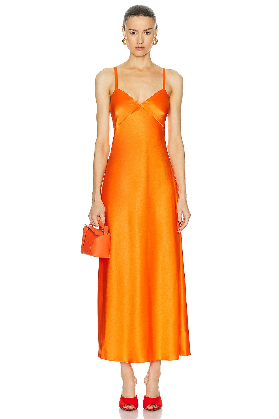 Image 1 of Polo Ralph Lauren Addison Dress in Bright Signal Orange
