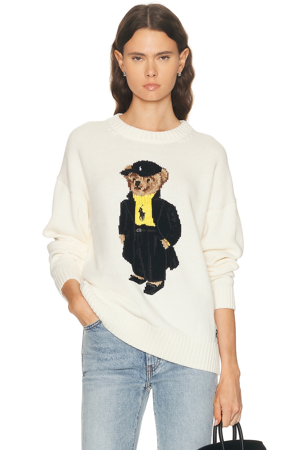 Image 1 of Polo Ralph Lauren Crewneck Sweater in Clubhouse Cream Multi