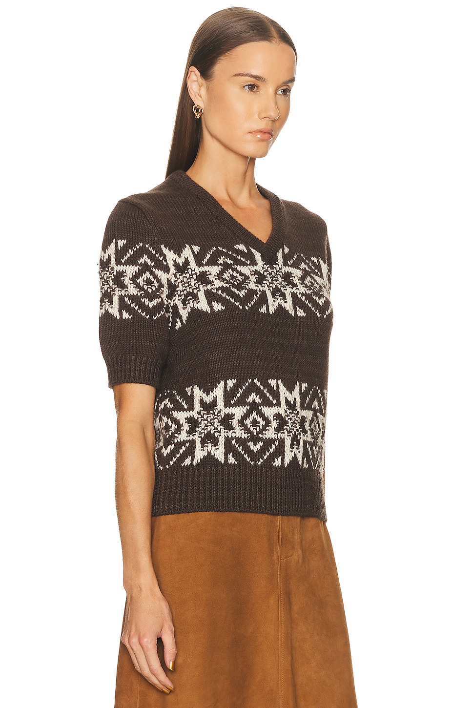 Polo Ralph Lauren Intarisa Cotton And Wool Sweater In Brown