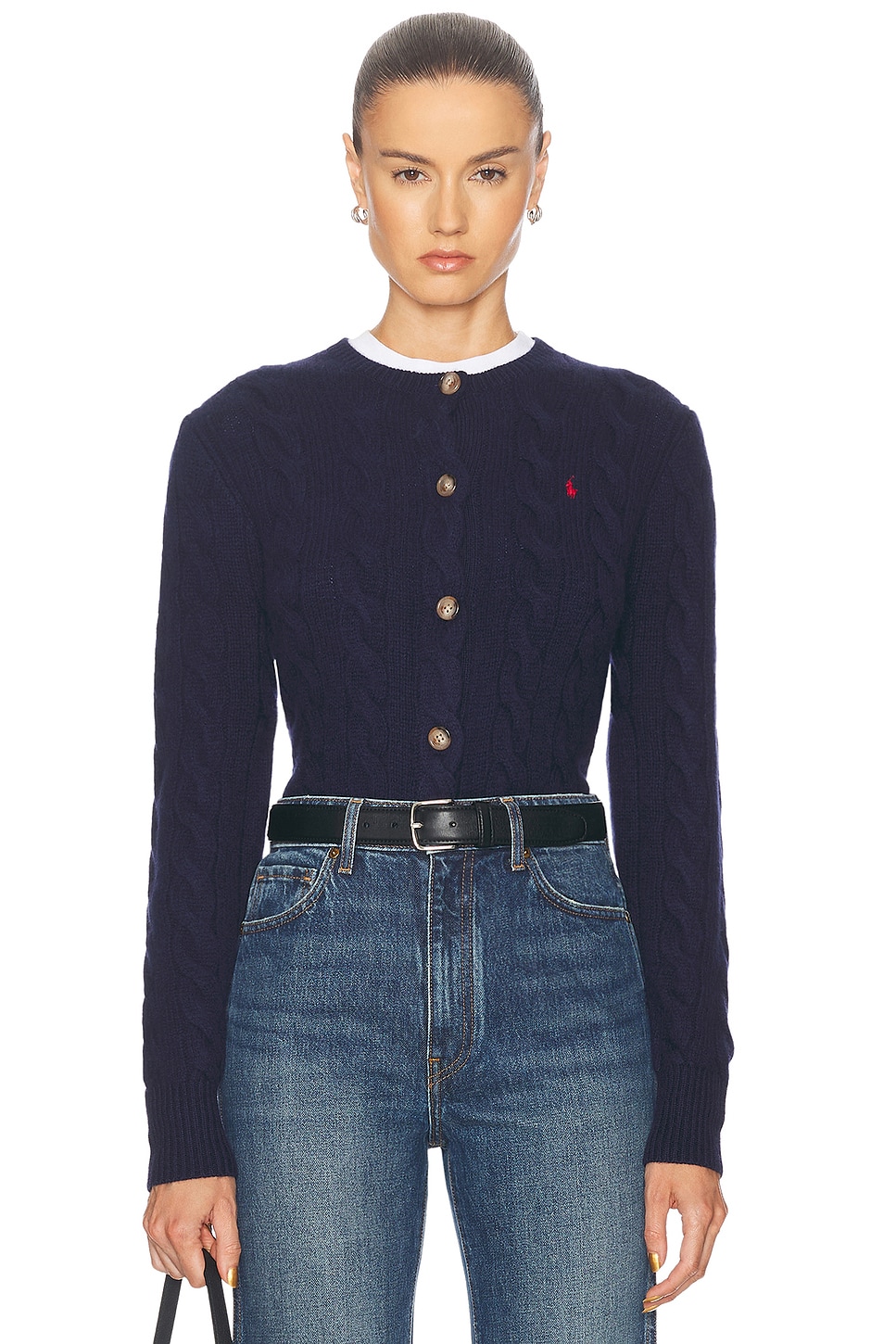 Image 1 of Polo Ralph Lauren Long Sleeve Cardigan in Hunter Navy