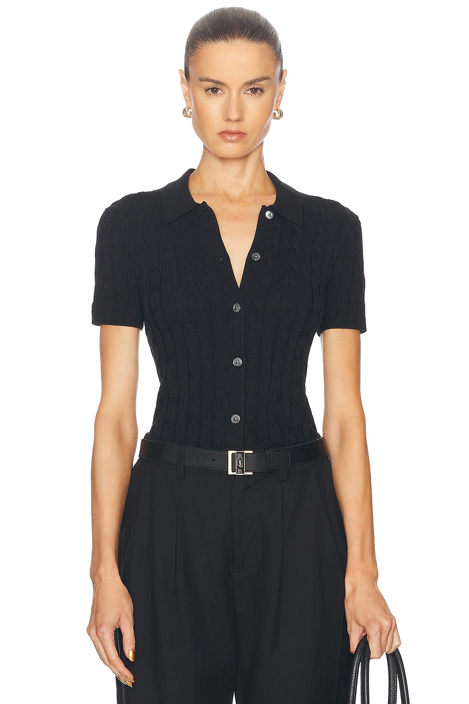 Image 1 of Polo Ralph Lauren Short Sleeve Cardigan in Polo Black