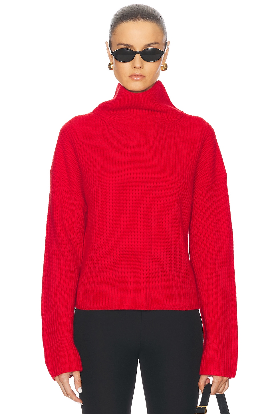 Image 1 of Polo Ralph Lauren Long Sleeve Turtleneck Sweater in Fall Red