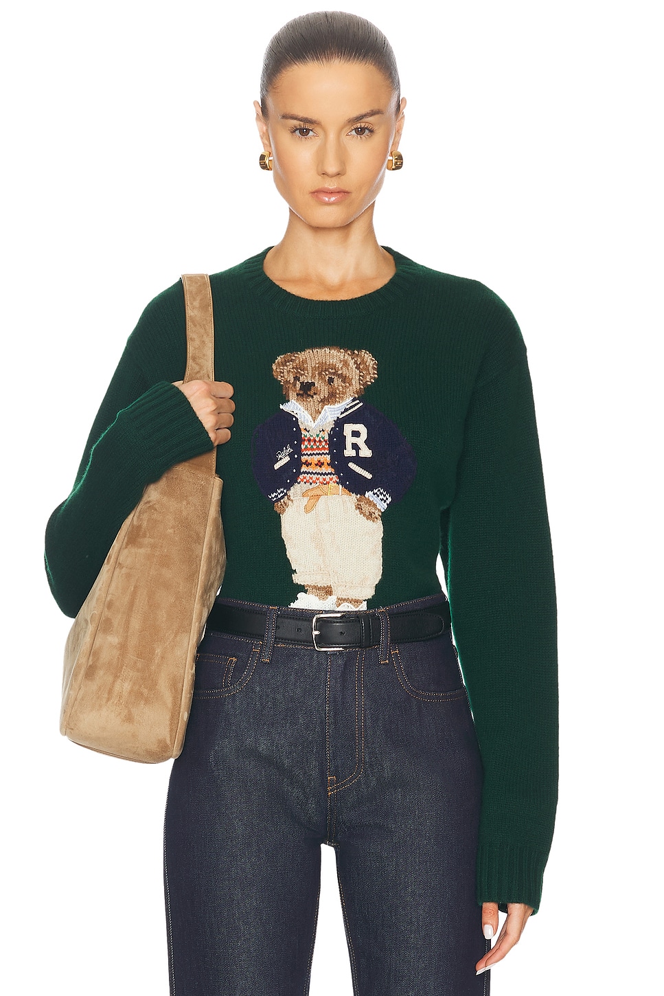 Image 1 of Polo Ralph Lauren Long Sleeve Sweater in Moss Agate