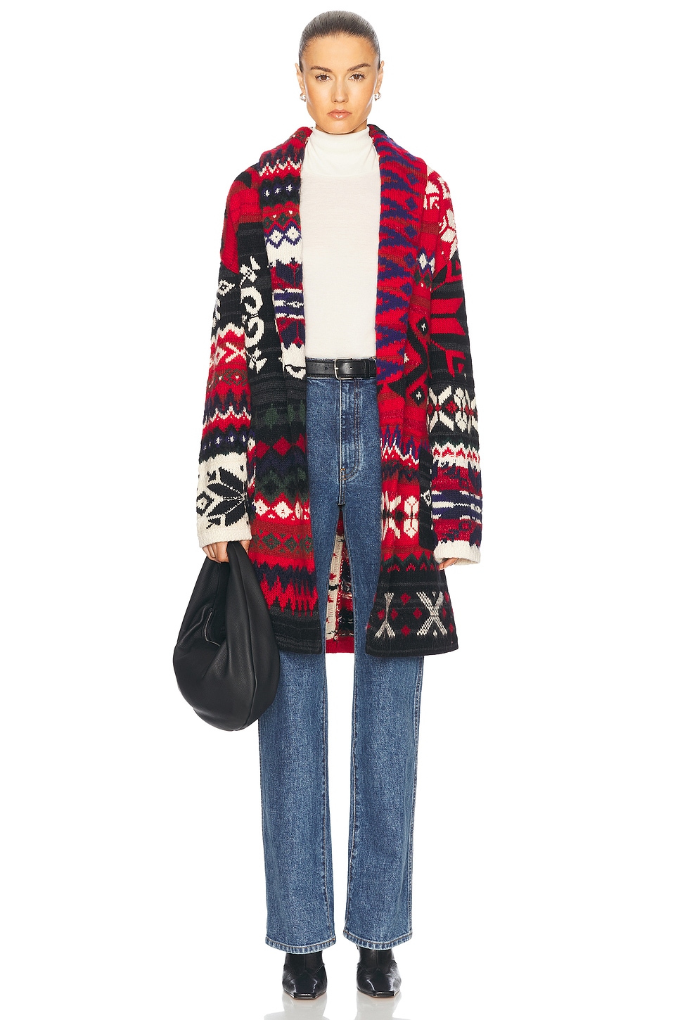 Image 1 of Polo Ralph Lauren Wrap Cardigan in Red Multi