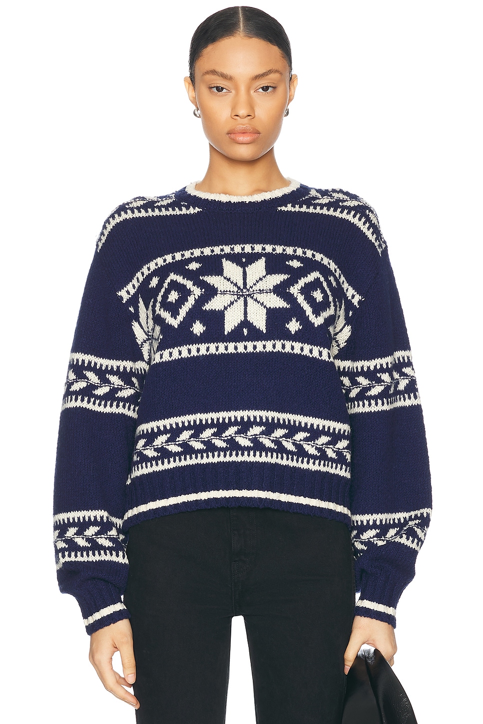 Image 1 of Polo Ralph Lauren Long Sleeve Sweater in Navy Multi