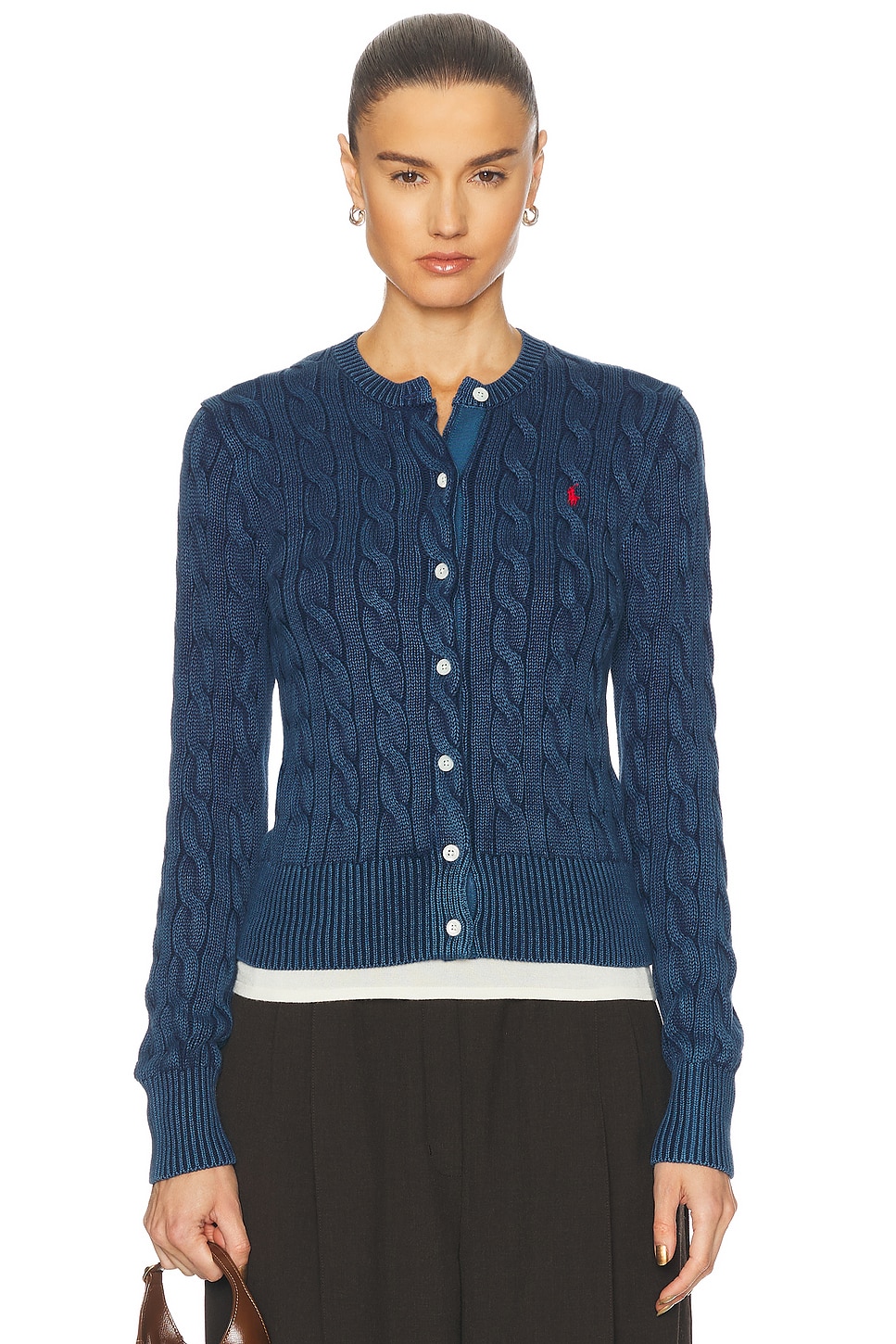 Crewneck Cardigan in Blue