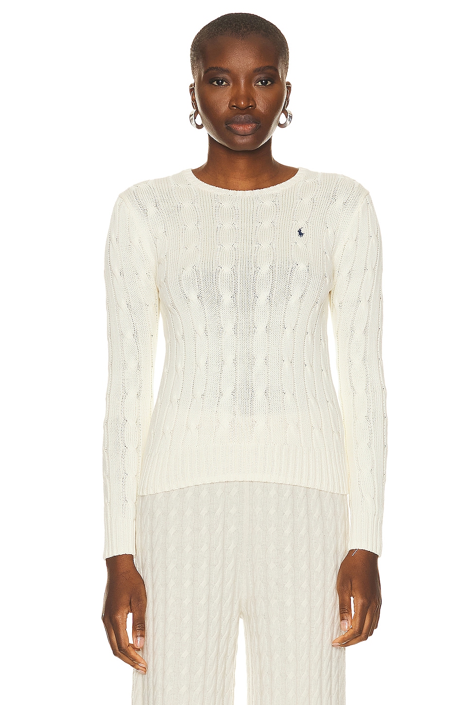 Image 1 of Polo Ralph Lauren Julianna Long Sleeve Pullover Sweater in Cream