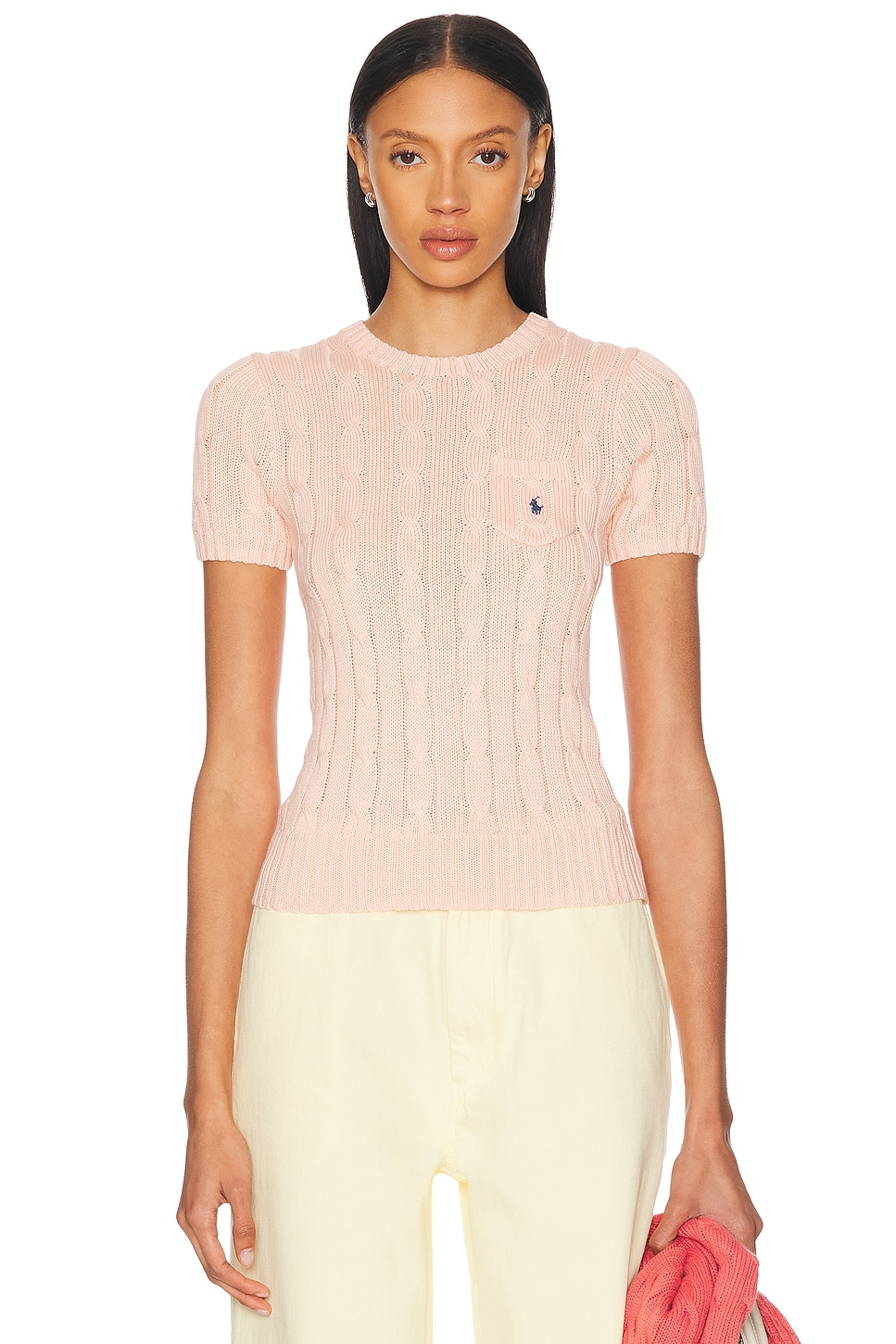 Short Sleeve Sweater in Blush