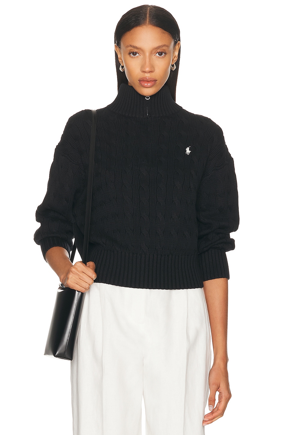 Quarter Zip Pullover in Black