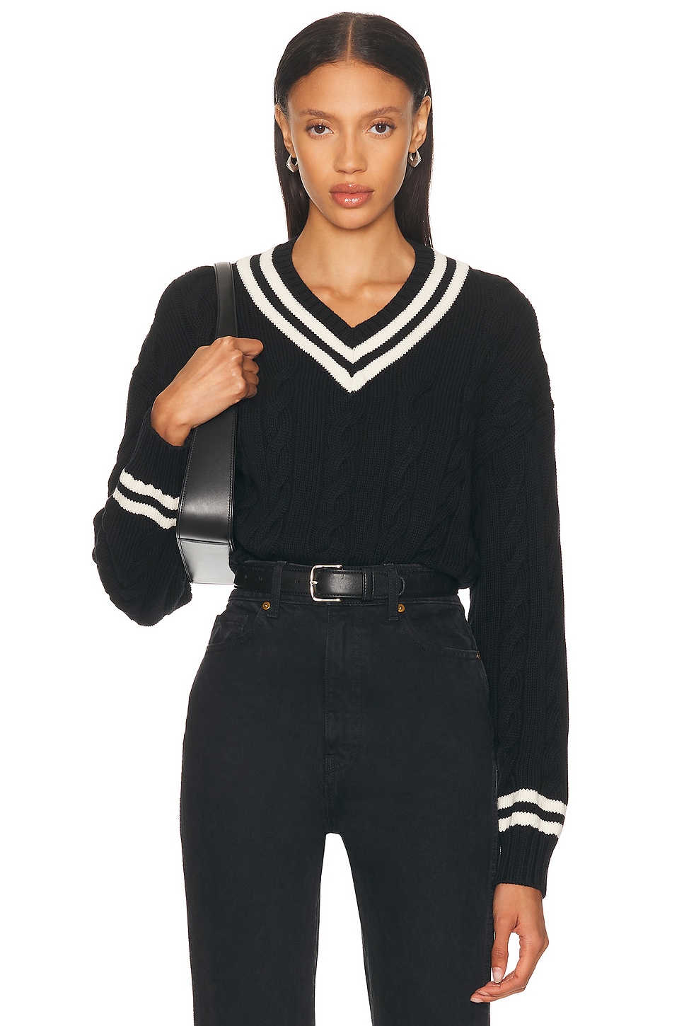 V-Neck Sweater in Black