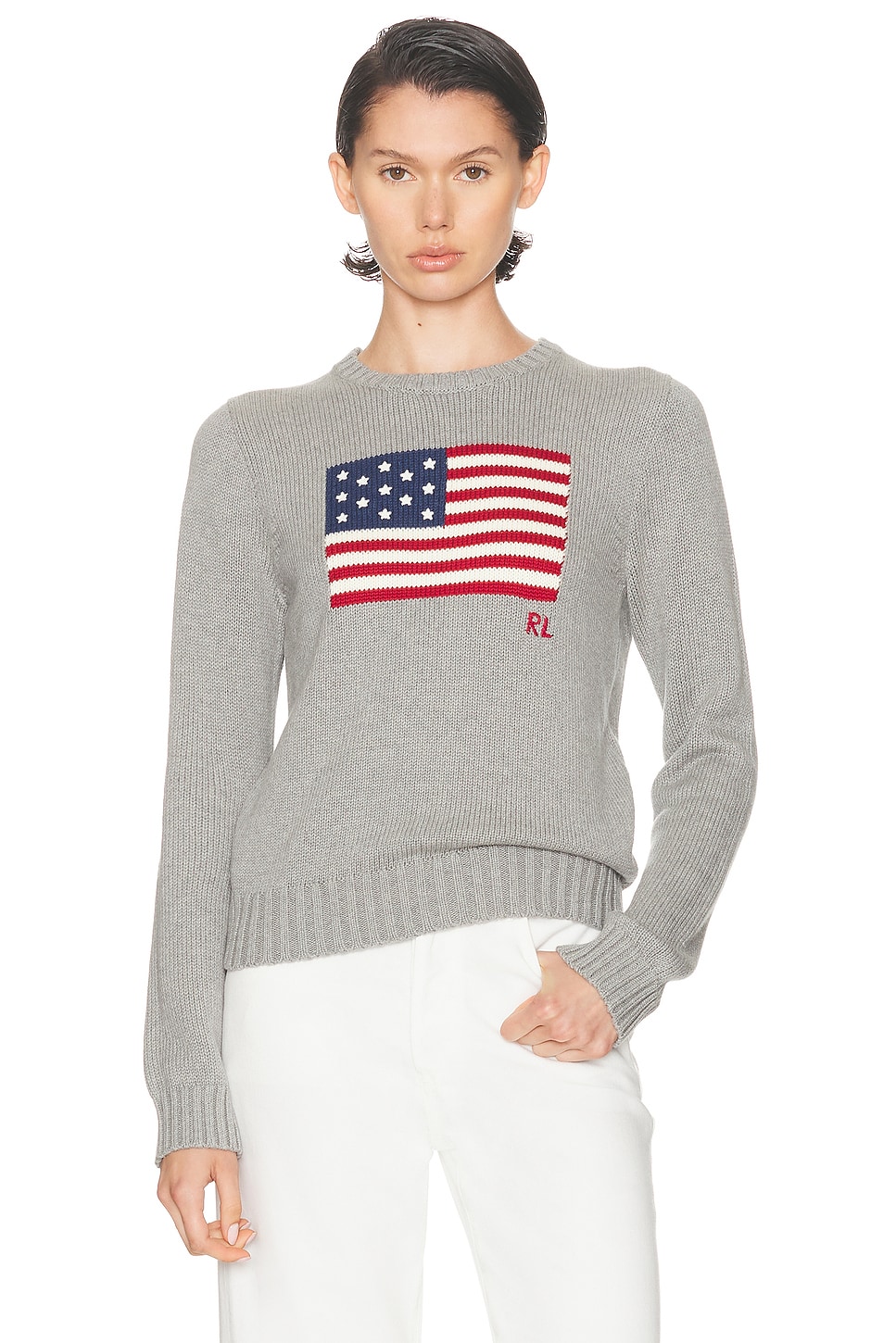 Image 1 of Polo Ralph Lauren Crewneck Sweater in Drift Grey Melange