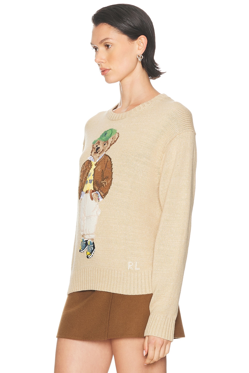 Polo Ralph Lauren Beige Cotton Polo Bear Jumper In Brown
