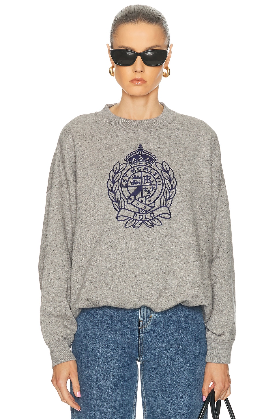 Image 1 of Polo Ralph Lauren Crewneck Sweatshirt in Dark Vintage Heather