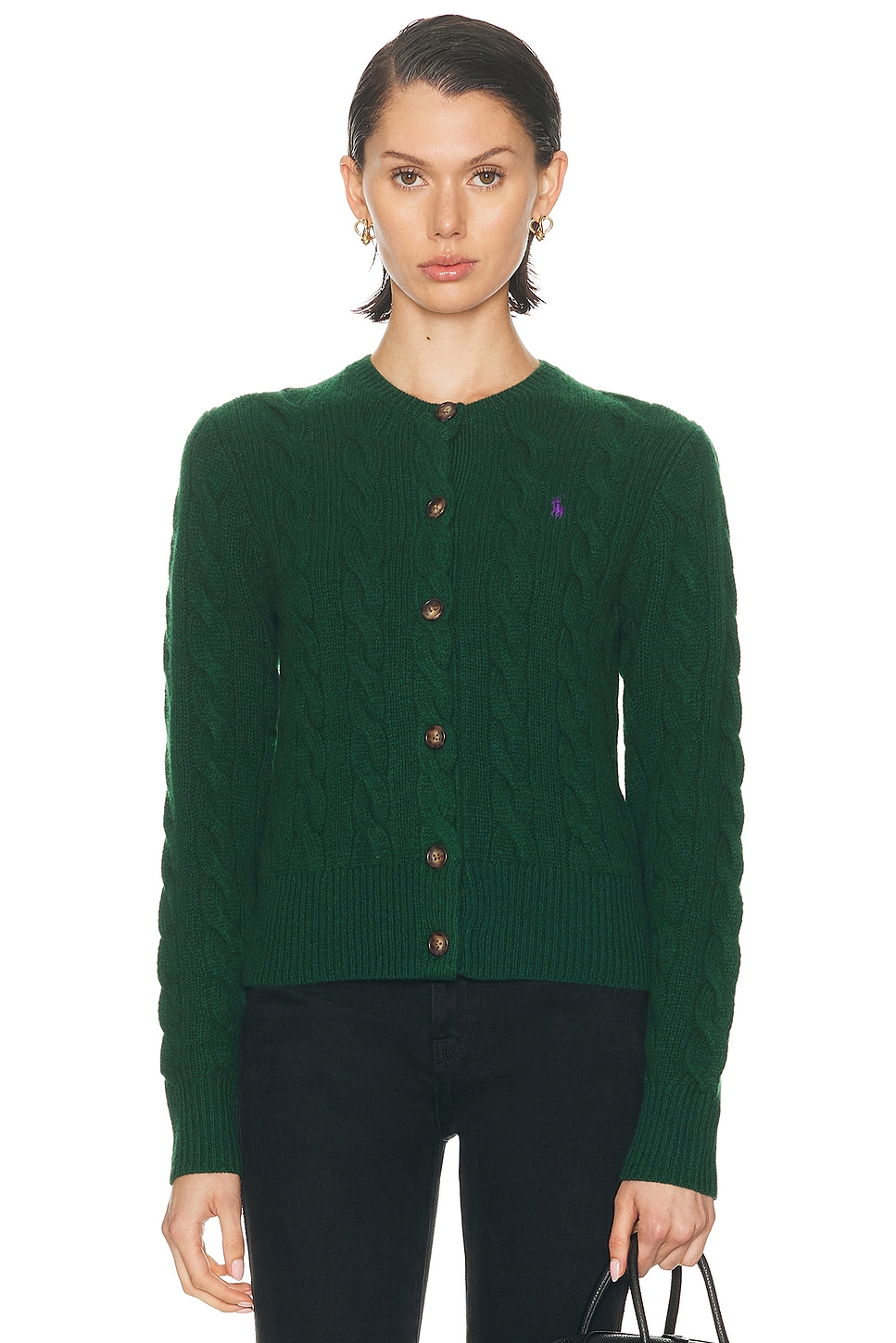 Image 1 of Polo Ralph Lauren Crewneck Cardigan in Castleton Green