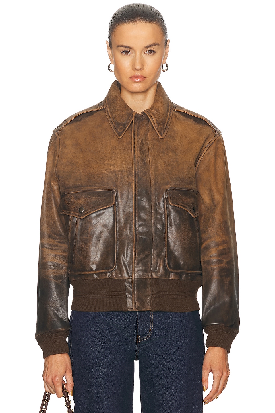 Shop Polo Ralph Lauren Bomber Jacket In Autumn Brown