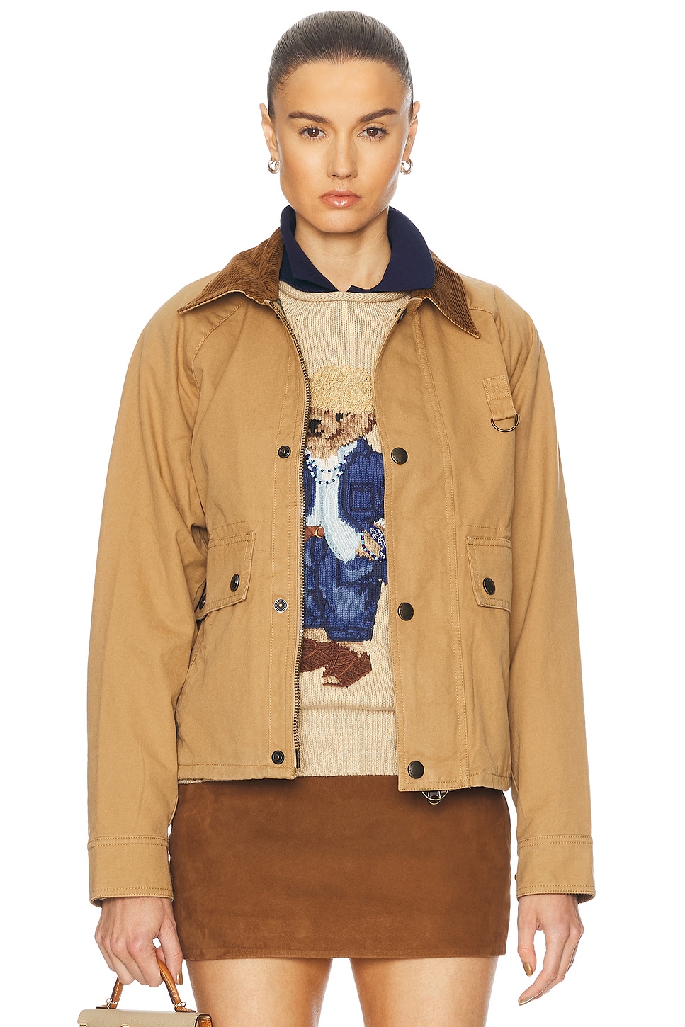 Image 1 of Polo Ralph Lauren Cropped Utility Jacket in Berkshire Tan