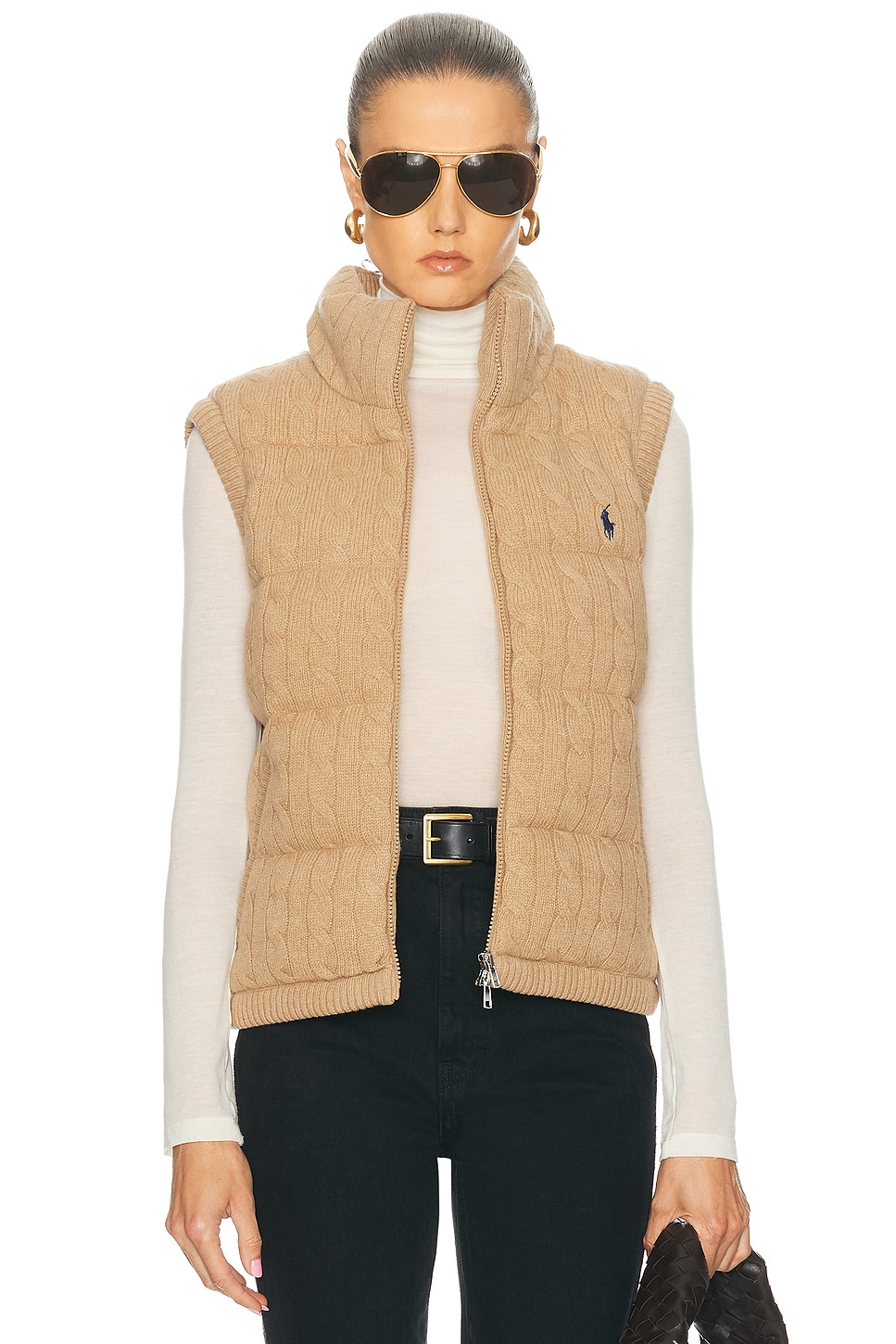 Image 1 of Polo Ralph Lauren Puffer Vest in Collection Camel Melange