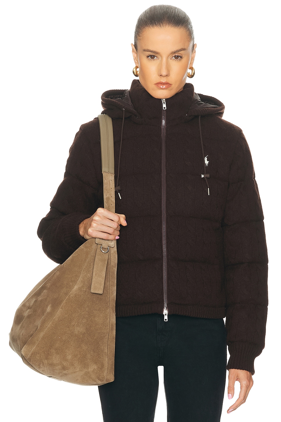 Image 1 of Polo Ralph Lauren Puffer Coat in Walnut Brown Melange