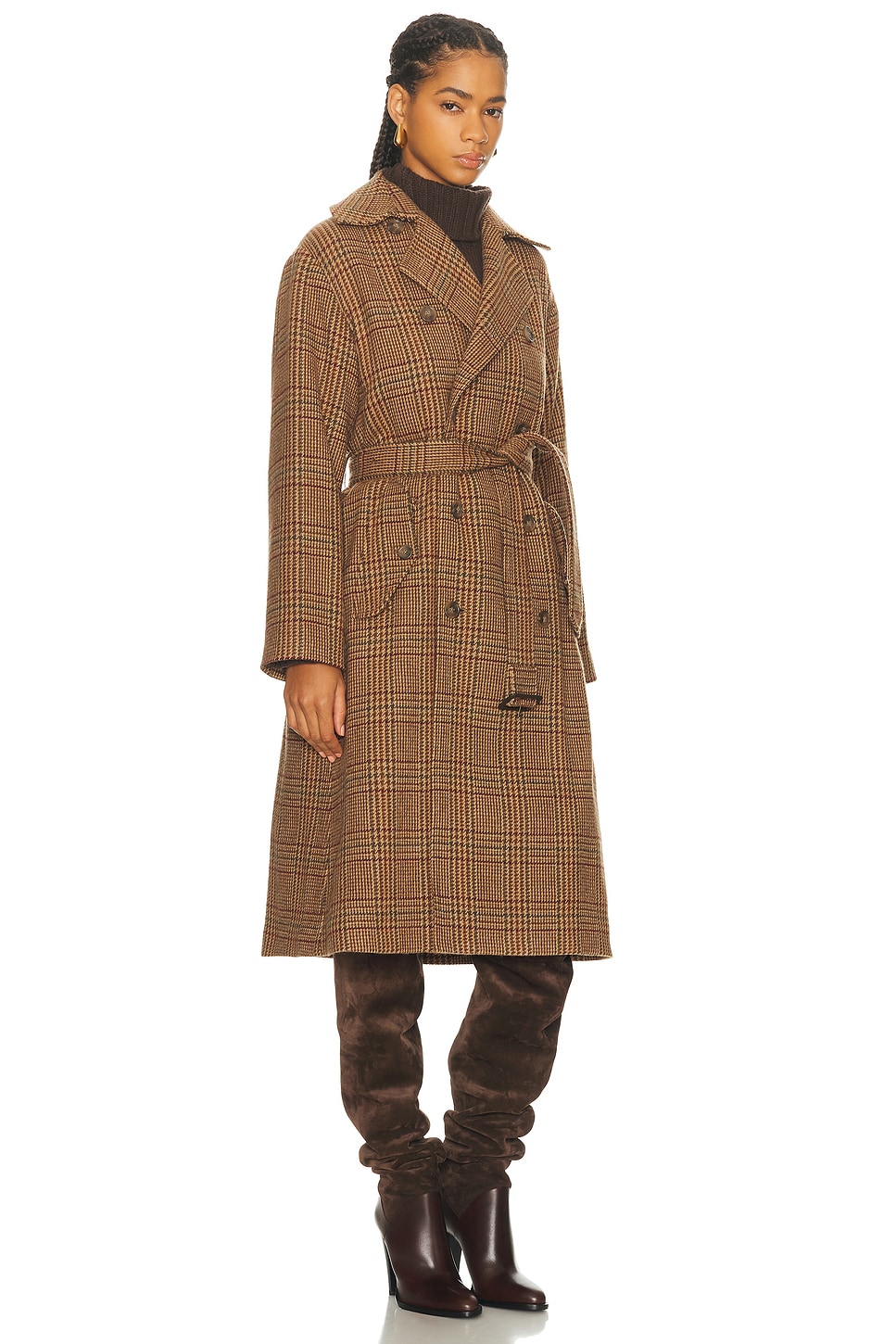 Polo Ralph Lauren Long Coat In Brown