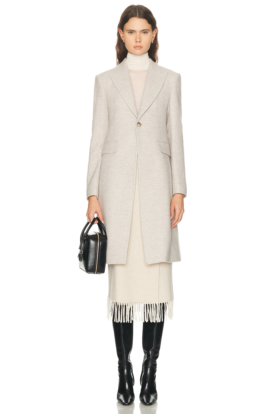 Polo Ralph Lauren Button-fastening V-neck Wool Coat In White
