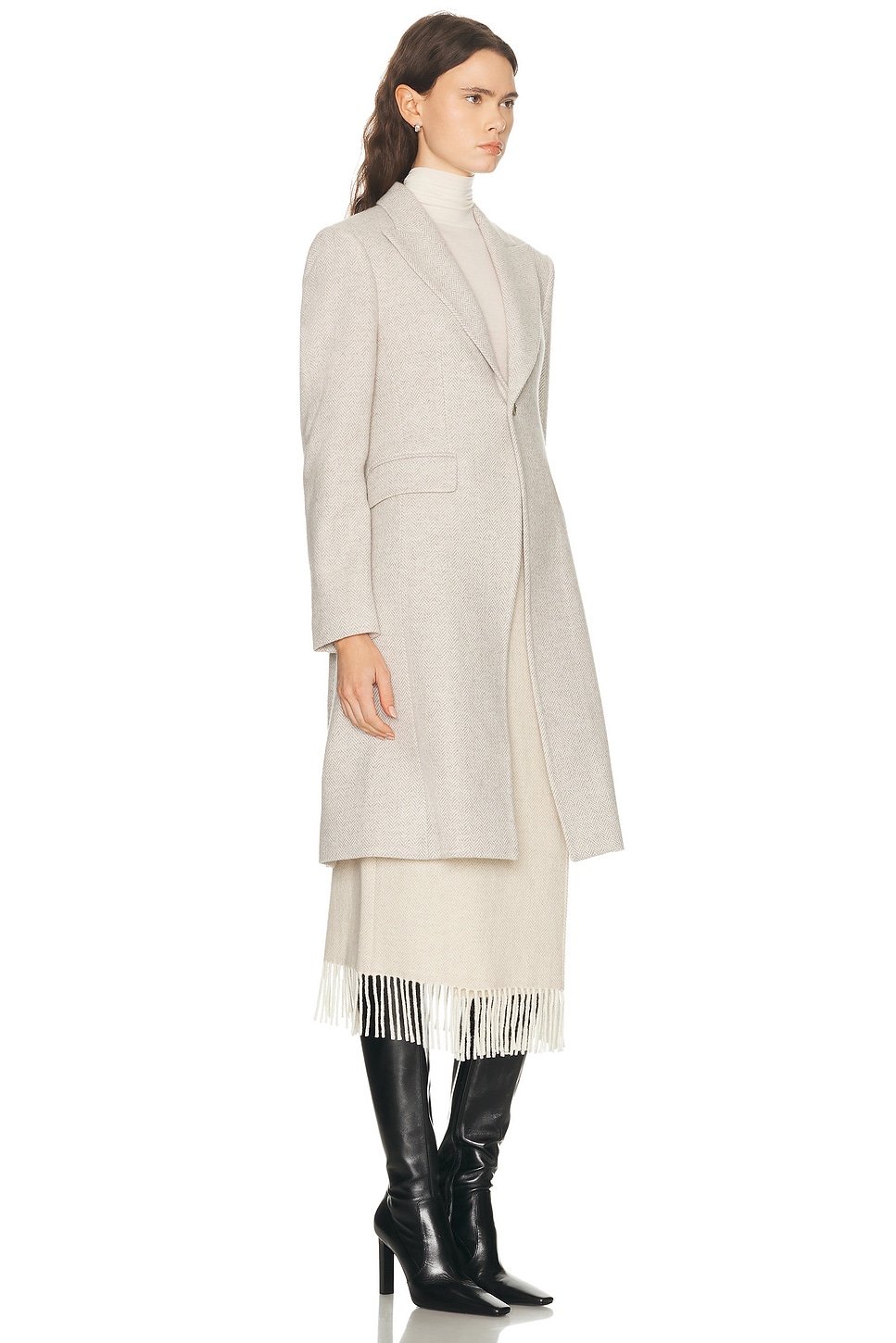 Polo Ralph Lauren Button-fastening V-neck Wool Coat In White