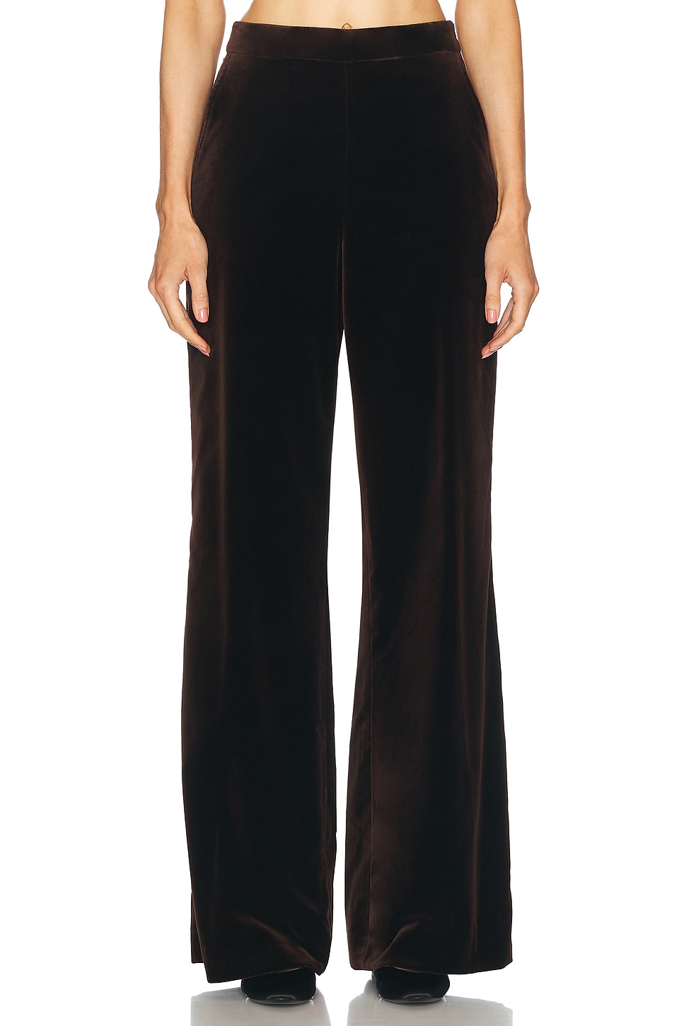 Shop Polo Ralph Lauren Velvet Wide Leg Pant In Circuit Brown