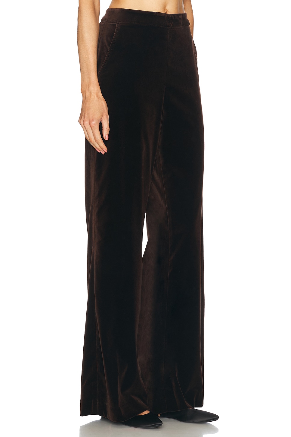 Shop Polo Ralph Lauren Velvet Wide Leg Pant In Circuit Brown