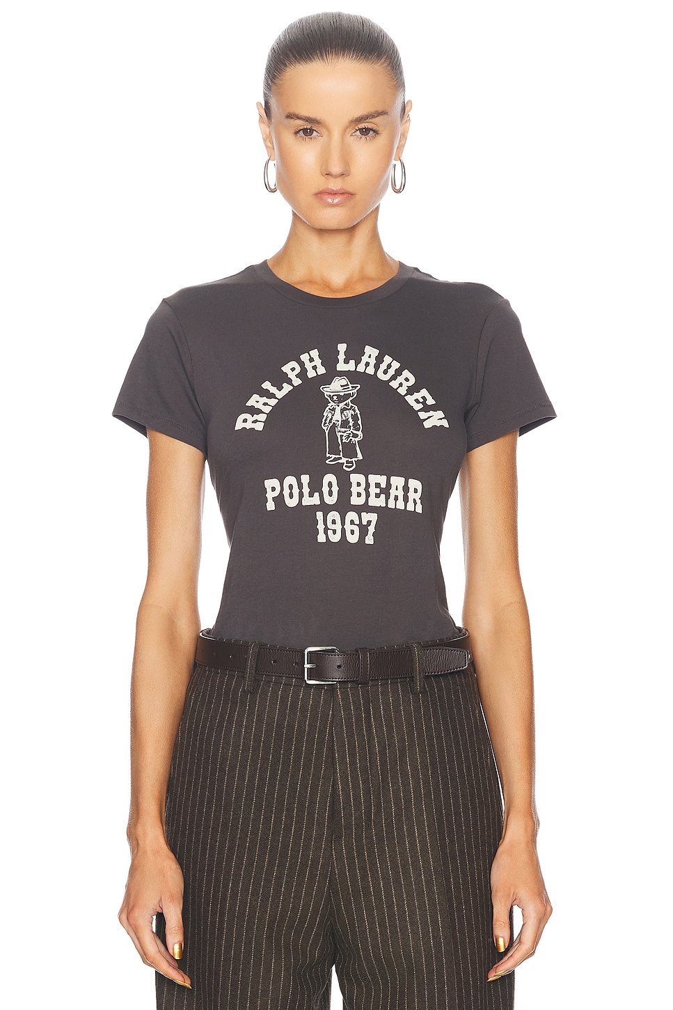 Image 1 of Polo Ralph Lauren Bear Short Sleeve Shirt in Pebble Black